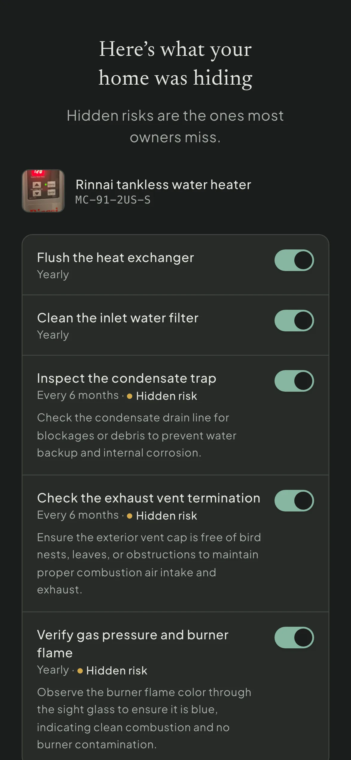 Haven's plan for the water heater: two routine tasks and three hidden risks most owners miss