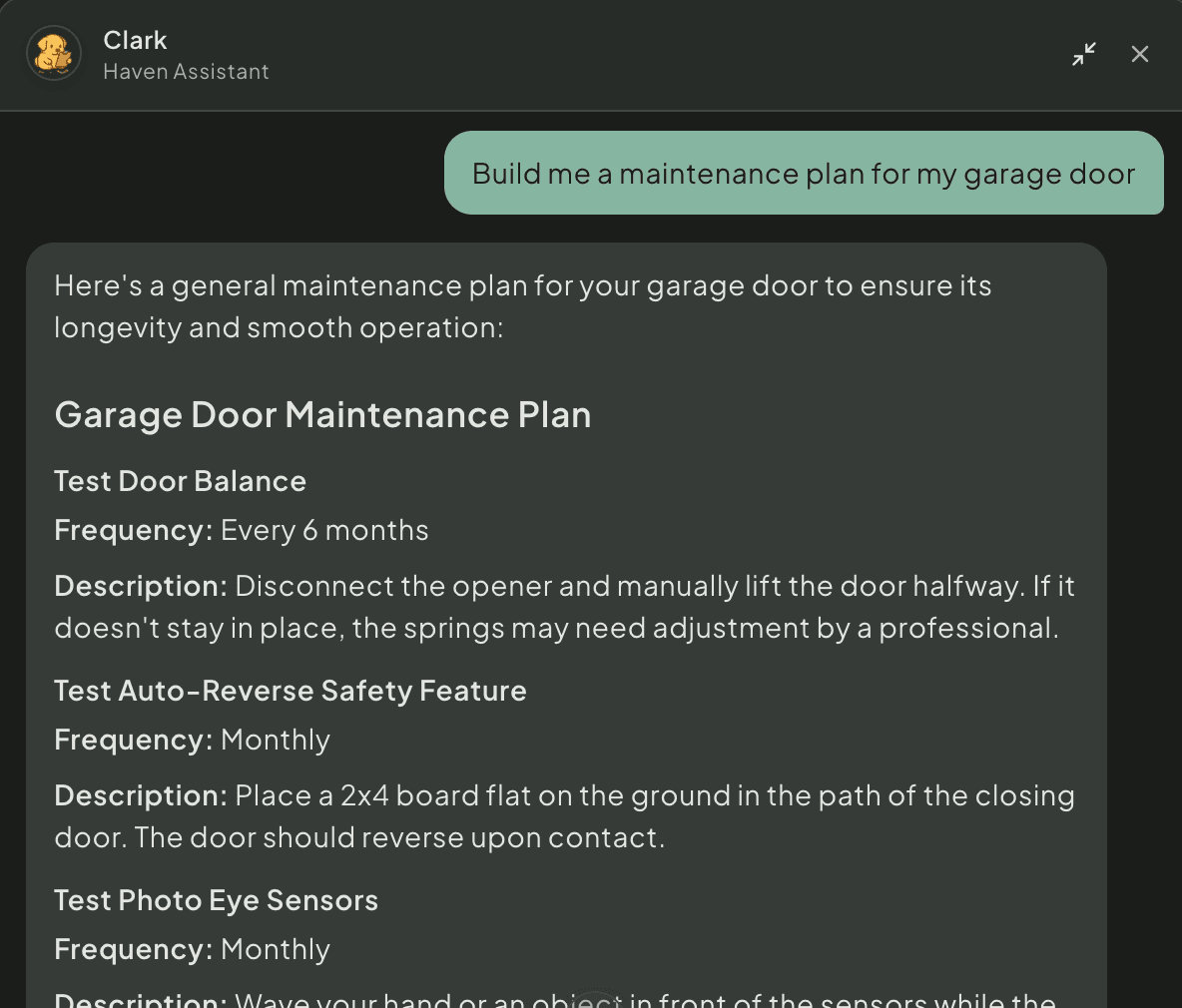 Clark build maintenance plan