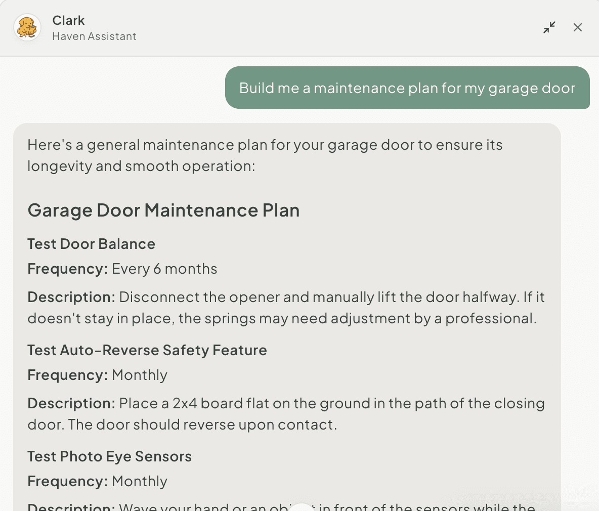Clark build maintenance plan